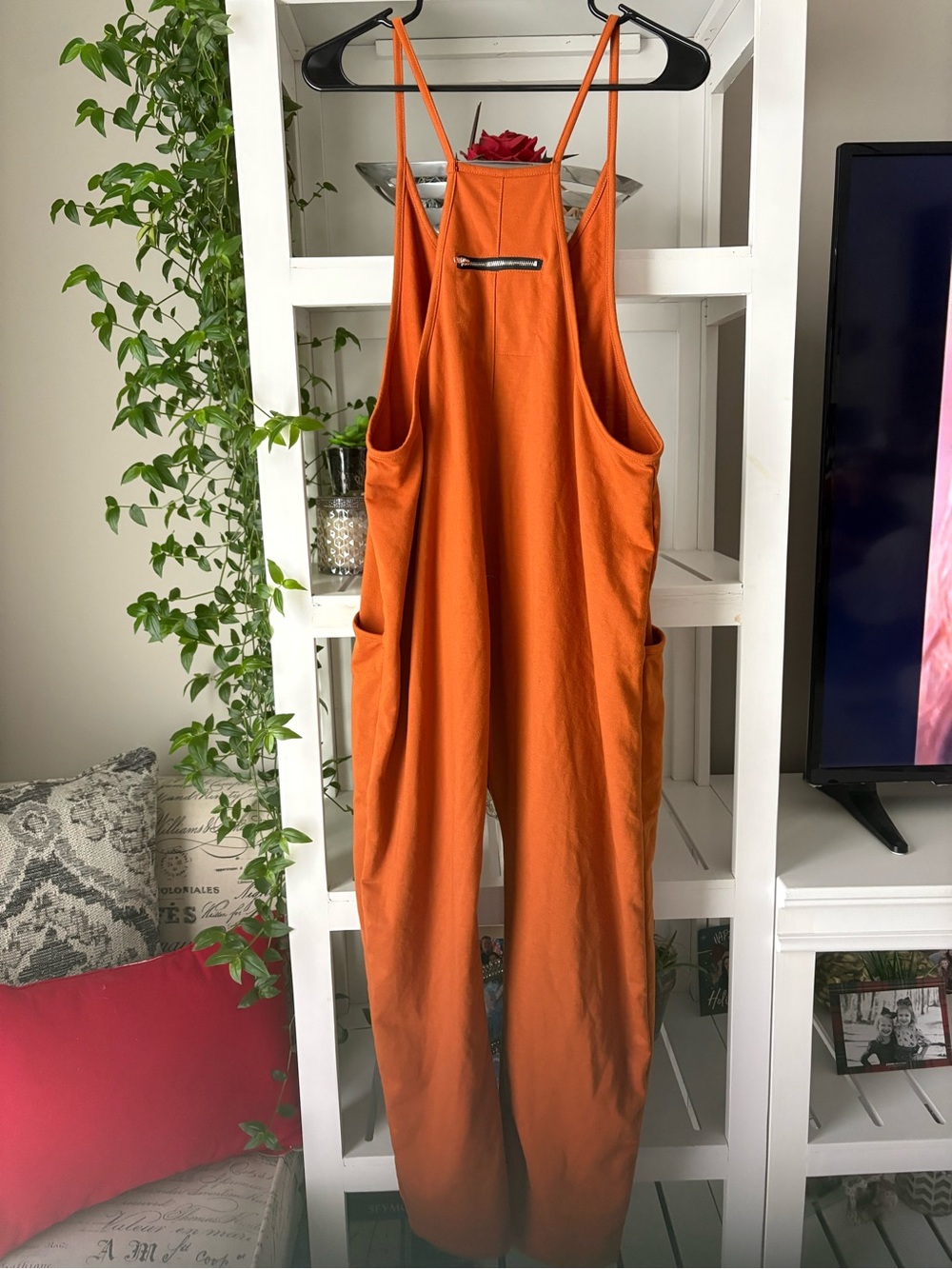 Orange Women's Wide-Leg Overalls
